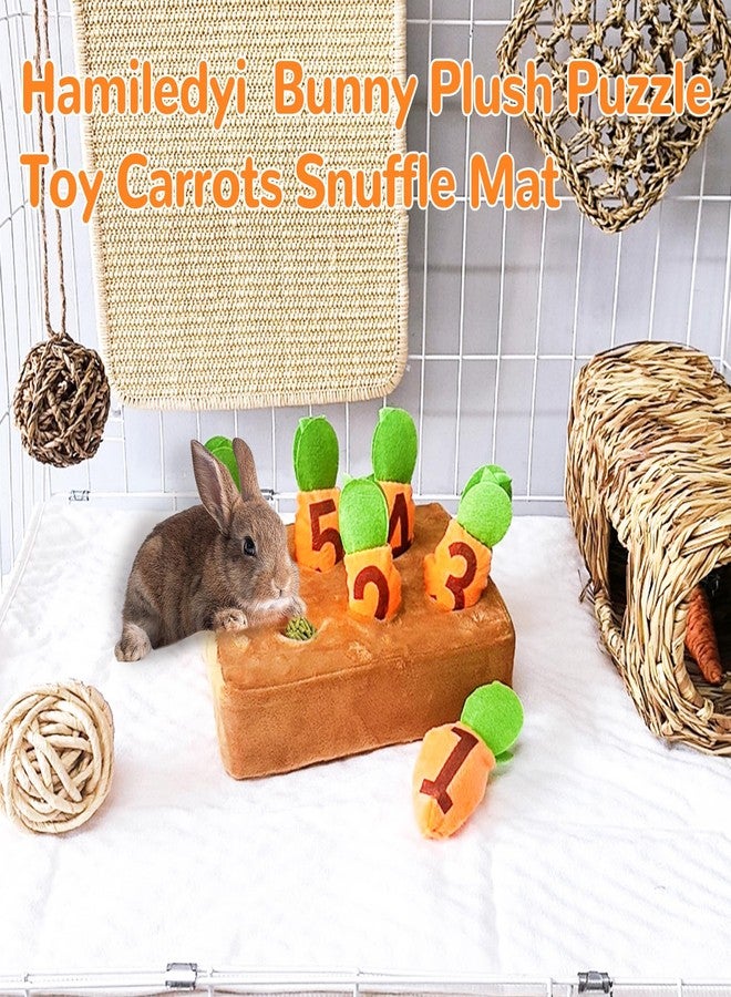 Hamiledyi Rabbit Foraging Toys Bunny Plush Puzzle Toy Carrots Snuffle Mat for Chinchilla Guinea Pig Ferret Rat Entertainment (Brown) - Image 5